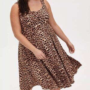 Torrid Leopard Print Skater Dress - Worn Once/Like New!